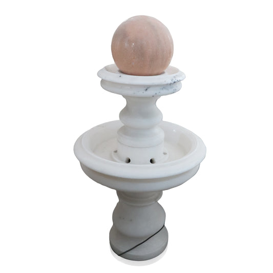 White Marble & Sunset Marble Ball Fountain