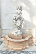 Small White Marble & Sunset Marble Goddess Statue Fountain