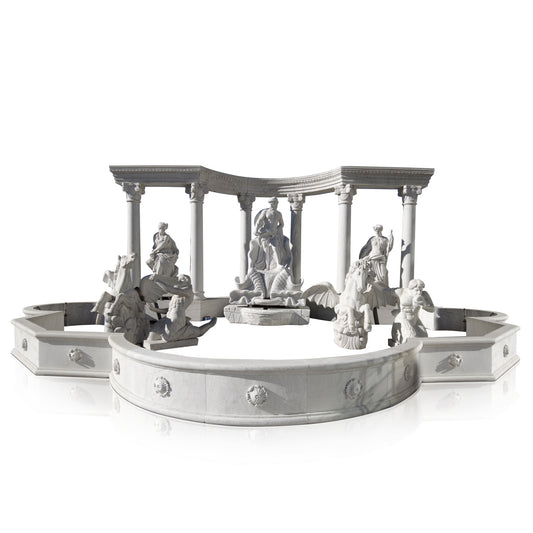 White Marble Trevi Fountain Replica In Marble