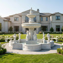 Large Outdoor Water Fountains with Dolphin & Angel Details 165" Tall