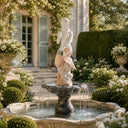 statue fountain in Red marble + White Marble + Black limestone - Image 1