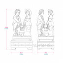 statue fountain in Red marble + White Marble + Black limestone - Image 9
