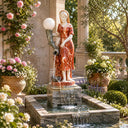 statue fountain in Red marble + White Marble + Black limestone - Image 1