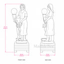 statue fountain in Red marble + White Marble + Black limestone - Image 9