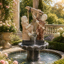 statue fountain in Red marble + White Marble + Black limestone - Image 1