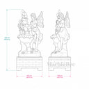 water fountain statues in Red marble + White Marble + Black limestone - Image 7