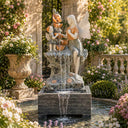 water fountain statues in Red marble + White Marble + Black limestone - Image 1