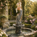 water fountain statues in Red marble + White Marble + Black limestone - Image 1