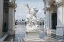 Large Marble statue of Archangel Michael defeating Satan