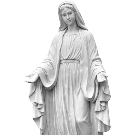 hand carve white outdoor religious marble statue of mother mary