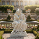 Romantic Marble Sculpture of The Lovers