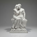 Romantic Marble Sculpture of The Lovers