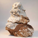 Koi and Waves Stone Carving