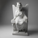 Large Marble Statue White Marble Seated Cybele with Lion