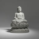 Marble Sculpture For Sale Gray Granite Seated Meditating Buddha