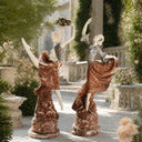 Large Marble Sculpture in white marble + bright red marble - Image 2