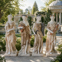 Garden Marble statue for sale in white marble + yellow onyx - Image 2