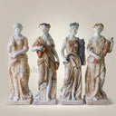 Garden Marble statue for sale in white marble + yellow onyx - Image 1