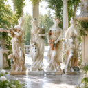 Garden Marble statue for sale in white marble + yellow onyx - Image 2