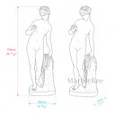 Elegant White Marble Female Sculpture