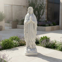 Exquisite White Marble Statue of St. Mary