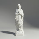 Exquisite White Marble Statue of St. Mary