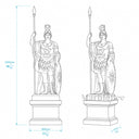 Grand Cloudline White Marble Roman Warrior Statues Pair
