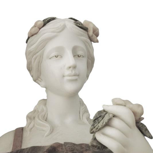White and Brown Marble Athena Garden Statue