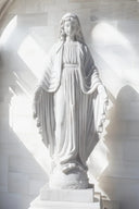St. Mary Garden Statue – 59" Hand-Carved White Marble Sculpture