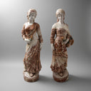 Harvest Maidens – Dual Marble Statue Pair