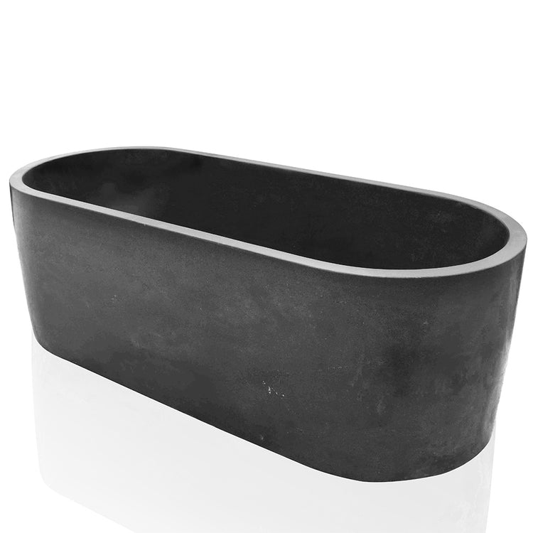 Black granite bathtub for two with a honed finish