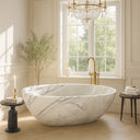 Milas Lilac Marble bathtub with wine holder