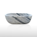 White Marble Bath | Italian Bianco Azzurro 68.50" Long