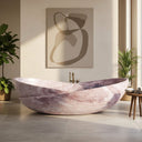 Pink Marble Bathtub | Pink Violet Swirl Oval Soaking 64.96" Long