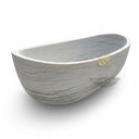 Marble tub | asymmetrical boat shape | 71" Length | Cloudline White marble