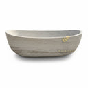 Marble tub | asymmetrical boat shape | 71" Length | Cloudline White marble