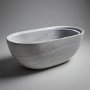 Marble bathtub in Cloudline White marble - Image 1