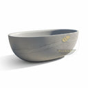 Marble bathtub | Oval freestanding design | 65 Inch Length | Cloudline White marble