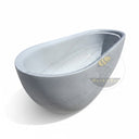 Marble bathtub | Oval freestanding design | 65 Inch Length | Cloudline White marble