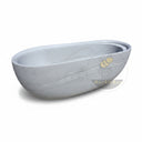 Marble bathtub in Cloudline White marble - Image 3