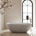 Marble bathtub in Cloudline White marble - Image 2