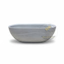 Marble bathtub | Oval freestanding design | 65 Inch Length | Cloudline White marble