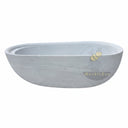 Marble bathtub | Oval freestanding design | 65 Inch Length | Cloudline White marble