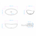 Luxurious Oval Moon White Marble Bathtub