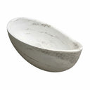 Luxurious Oval Moon White Marble Bathtub