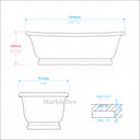 Elegant Freestanding White Marble Bathtub | Polished Finish