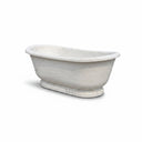 Elegant Freestanding White Marble Bathtub | Polished Finish