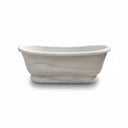 Elegant Freestanding White Marble Bathtub | Polished Finish