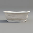 Elegant Freestanding White Marble Bathtub | Polished Finish