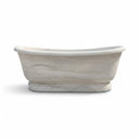 Elegant Freestanding White Marble Bathtub | Polished Finish